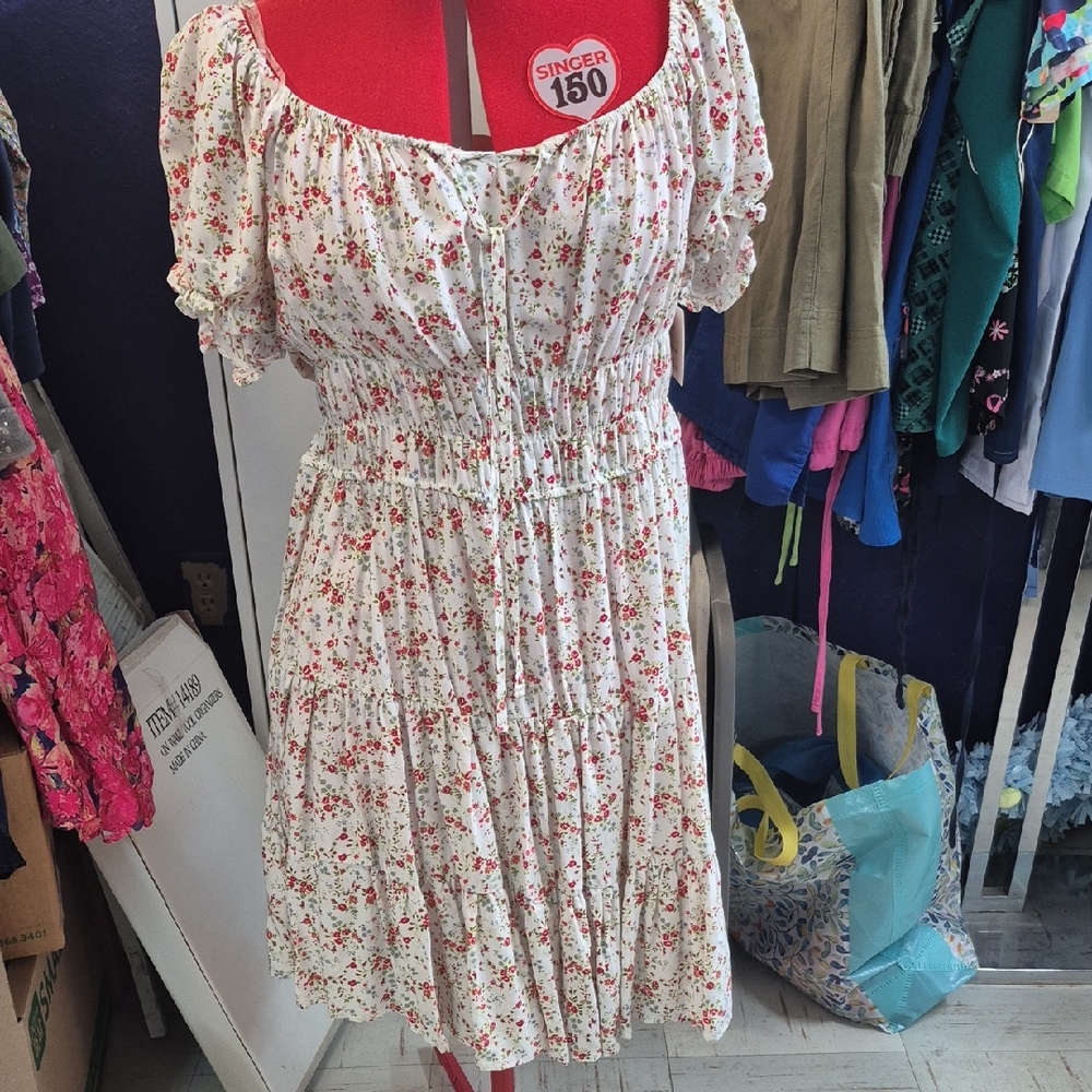 Passport White Floral Midi Dress